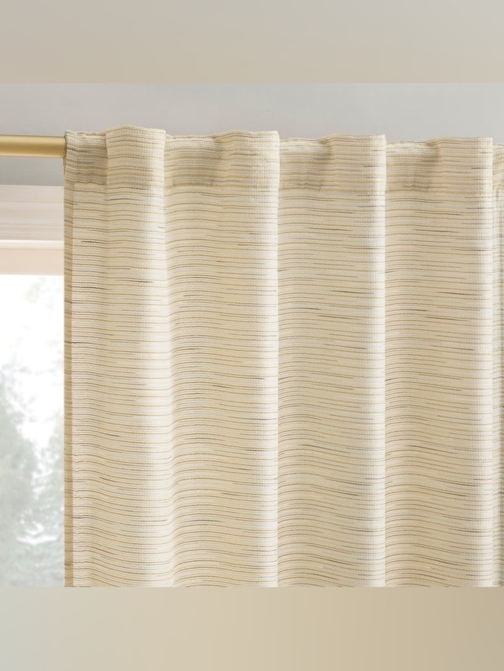 TWO No. 918 Laurel Space Dyed Textured Semi-Sheer Curtain Panel Taupe 40x84